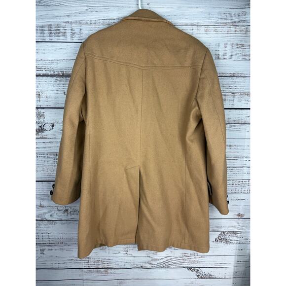 Vintage 42 R Whaling Mfg. Co Brown Balmacaan Coat Wool Double Breasted Made USA - Picture 7 of 7